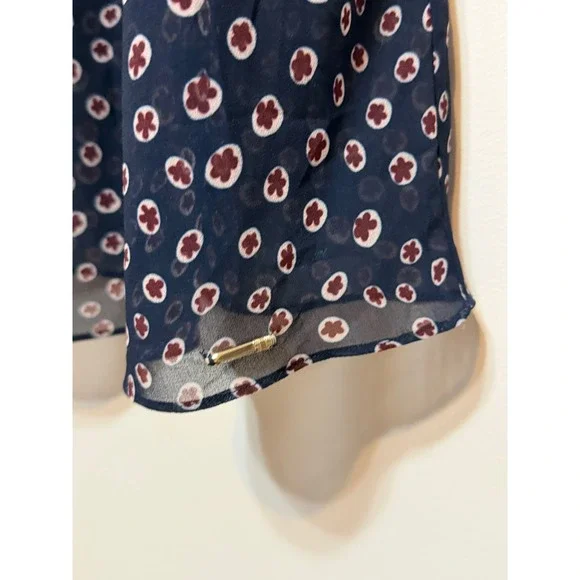 Ted Baker London Colorblock Floral Chiffon Midi Dress Women Sz 2 Old Money Chic - Picture 7 of 8